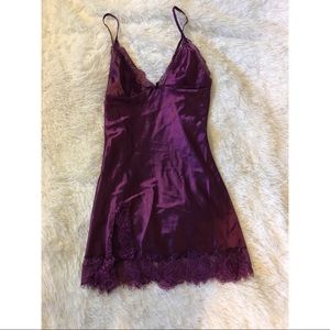 Plum Purple Satin Nightie Slip